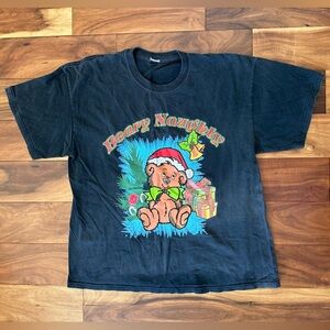 Beary Naughty Faded Black Retro Tee size XL